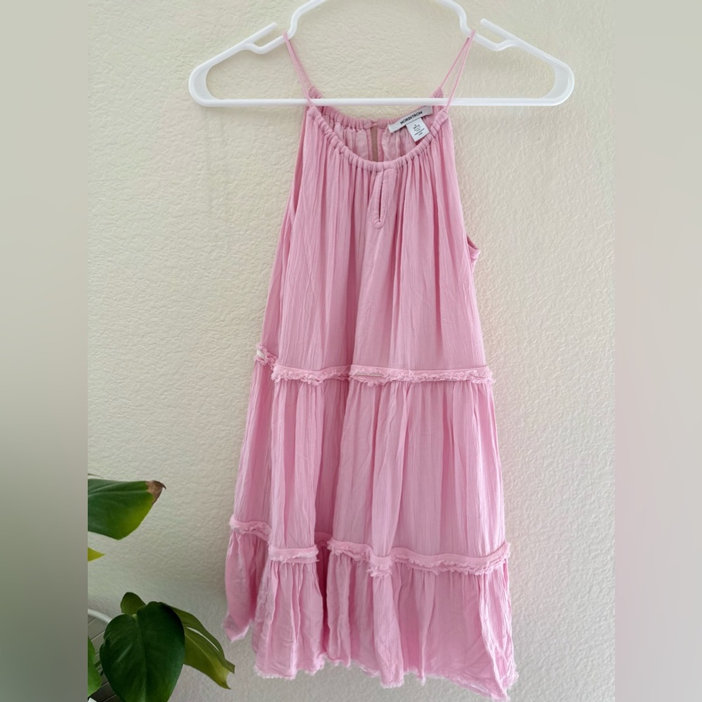 Soft pink girl’s halter neck dress